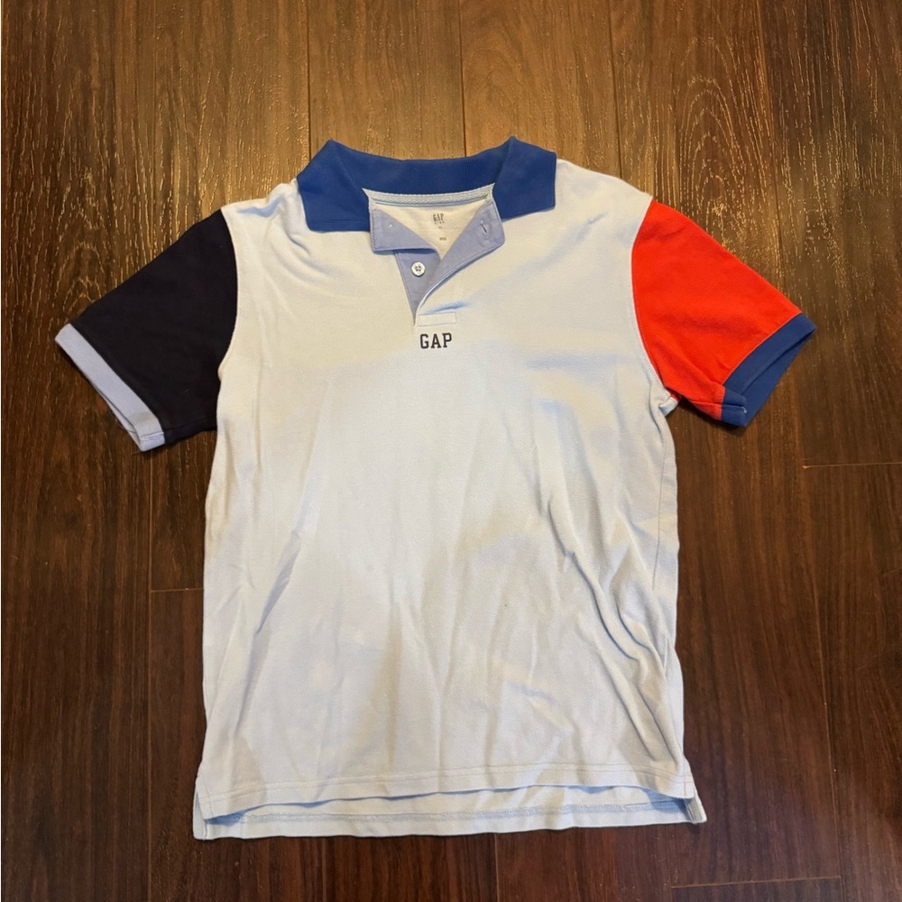 GAP Kids Tri-Color Polo Shirt - Navy, Red, Light Blue